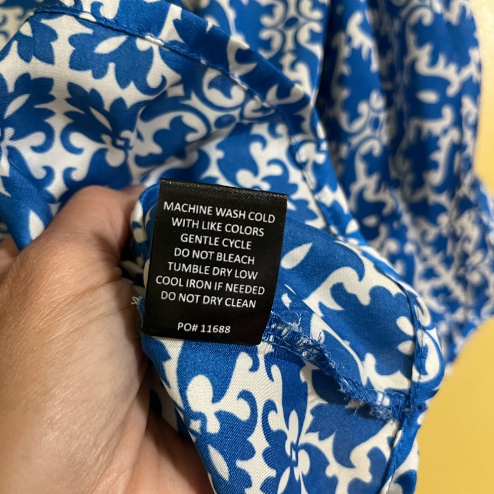 C&C California Blue and White Geometric Tile-Print Tunic - Picture 7 of 7